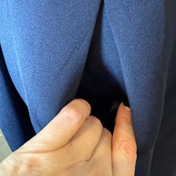 Slate & Willow Dress Women Medium Navy Blue Scuba Knit Pleated Party Fla… - Picture 9 of 12